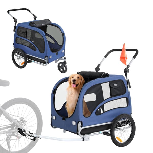Hundcykelkärra, 2-i-1-barnvagn, 100 lb kapacitet