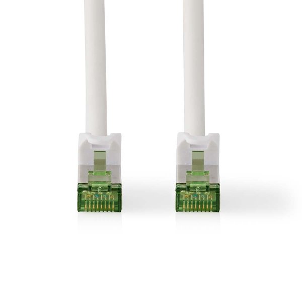 CAT7 nätverkskabel | S/FTP | RJ45 hane | RJ45 hane | 10.0 m | Snagless | Rund | LSZH | Vit | Låda