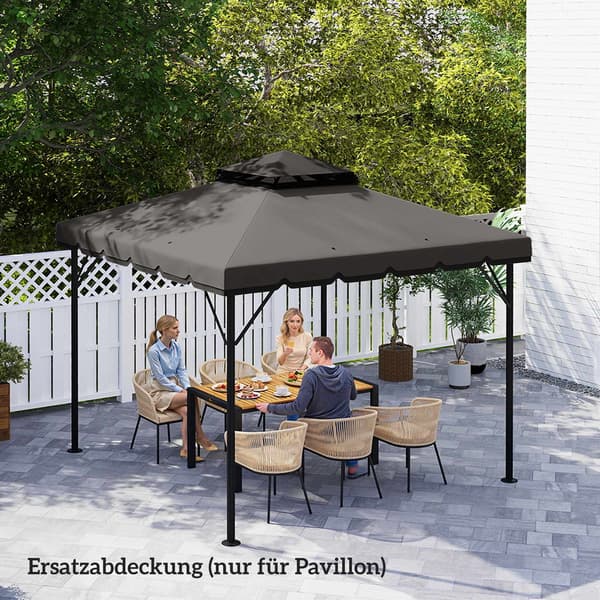 Udskiftningsbaldakin til pavillon, 3x3m, dobbeltlags, UPF 30+