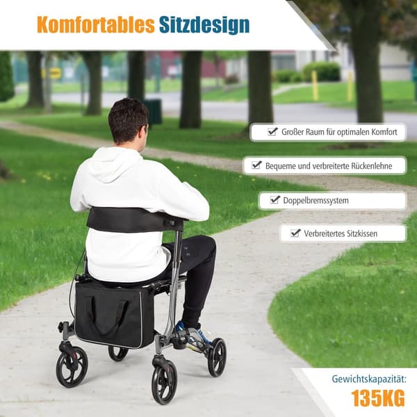 Letvægts, foldbar rollator med justerbar højde