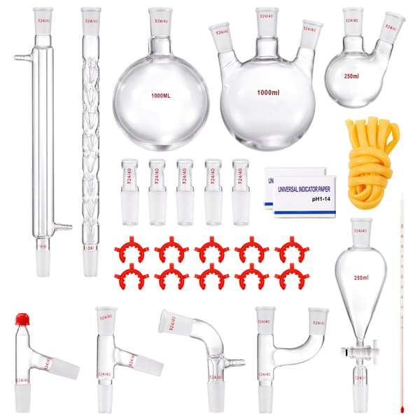Labdestillationskit, 24/40-kopplingar, 1000 ml, 29 delar