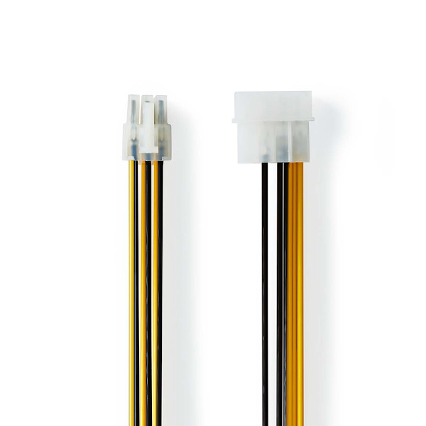 Sisäinen Virtakaapeli | Molex uros | PCI Express uros | Kullattu | 0.20 m | Pyöreä | PVC | Keltainen / Musta | Kirjekuori