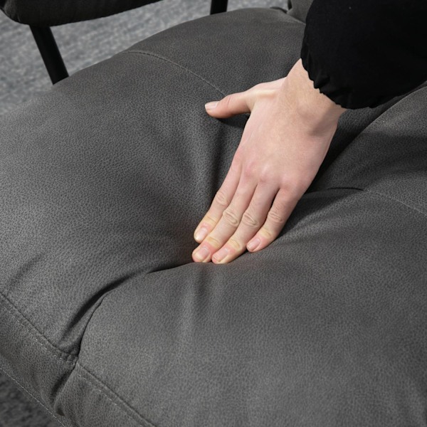 Afslapningsstol Med Skammel, Tv-Stol Med Drejefod, Tv-Stol Med Lænefunktion, Bæreevne Op Til 150 Kg, Polyester, Stål, Mørkegrå