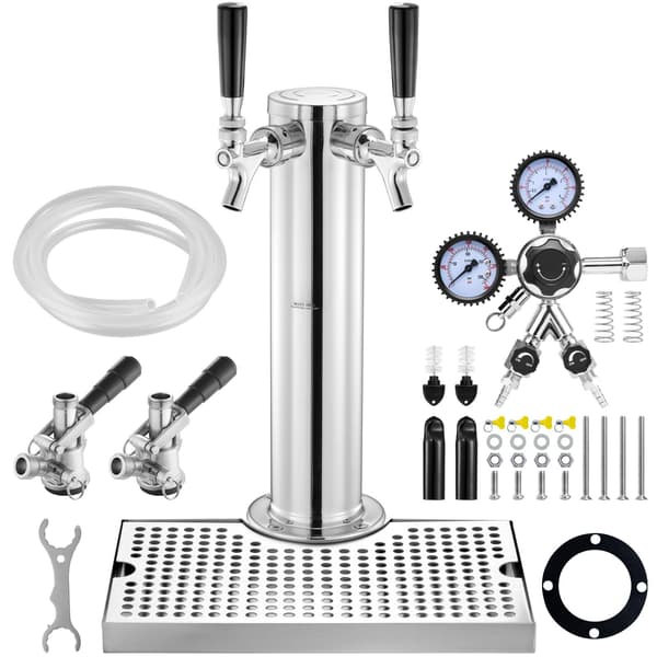 Dobbelt tap kegerator tårnsæt, W21.8 regulator, S-kobling