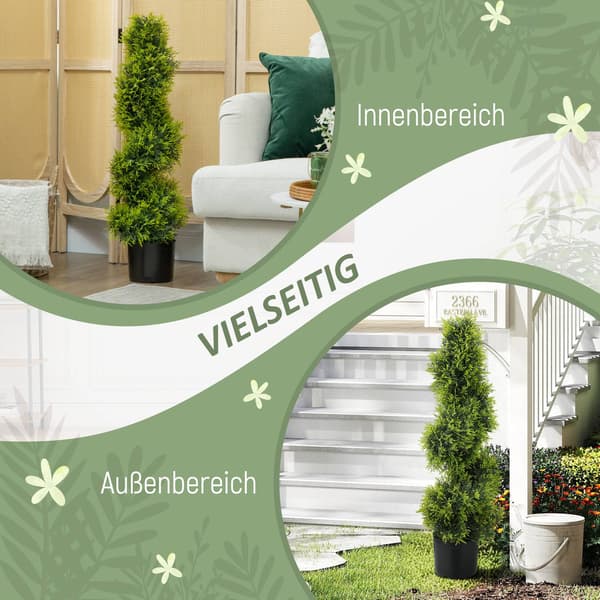 Kunstigt spiral topiary træ, 90 cm, UV-resistent