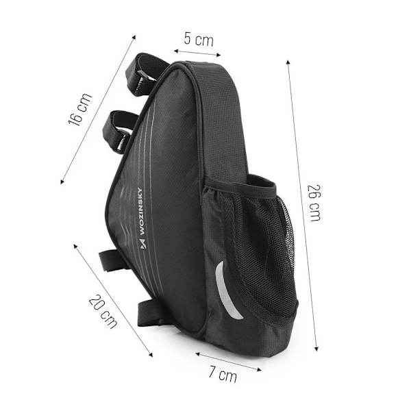 Cykelväska för ram 1,5l, svart