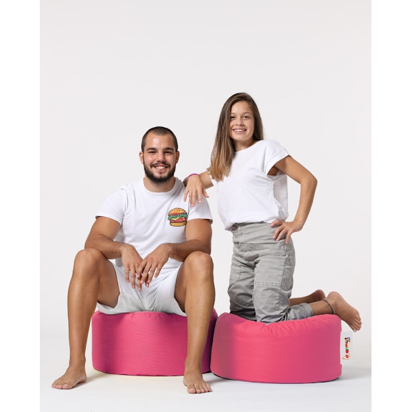 Garden Pouffe Pyöreä Pouf - Vaaleanpunainen