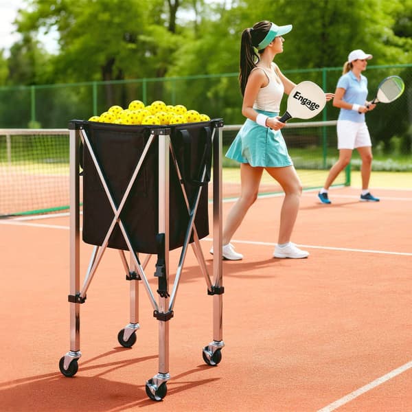 Tennisboldvogn, 200 bolde, foldbar, hjul