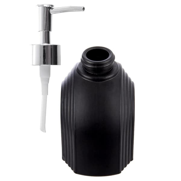 Sæbedispenser i glas, mat sort, 180 ml