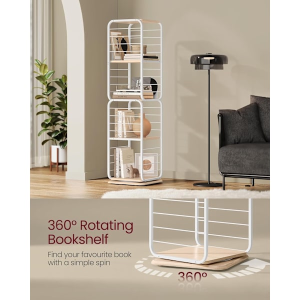 360° roterende reol med anti-tipsæt og justerbare fødder