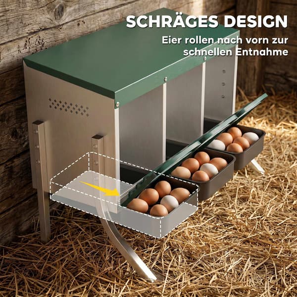 Kyllingeredekasse med ventilation, 3 rum, metal