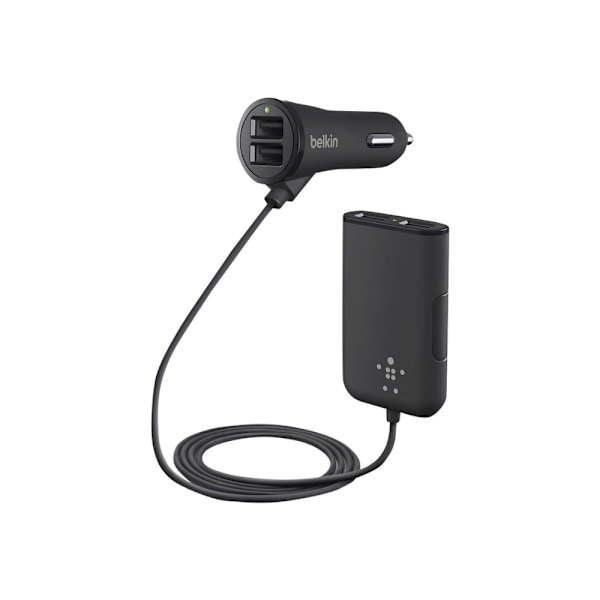 Belkin Road Rockstar - Strömadapter för bil - 36 Watt - 7.2 A - 4 utdatakontakter (USB) - svart