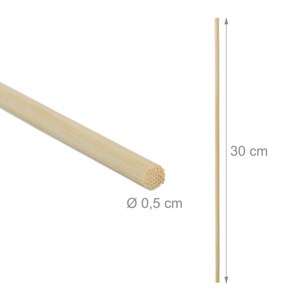 sæt med 200 bambuspinde 30 cm