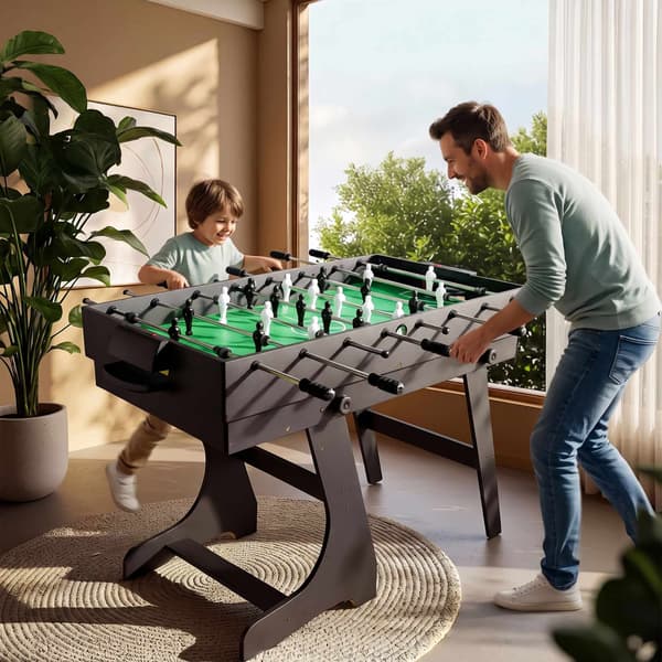 Hopfällbart 4-i-1 multispelsbord – Svart
