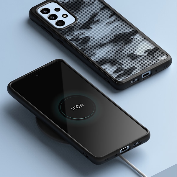 Kotelon kansi geelikehyksellä Galaxy A73 Fusion Matte musta