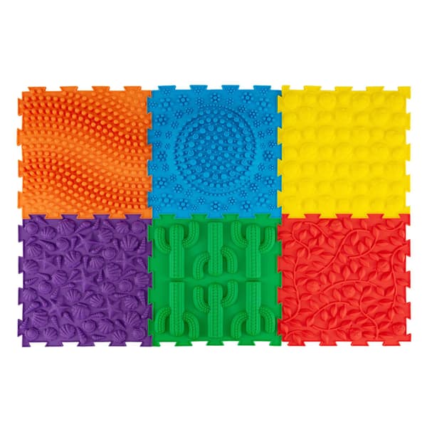 Sammankopplande sensoriska mattor, 6 st, flerfärgade, TPE, 30x30 cm