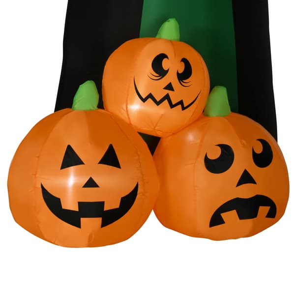 Uppblåsbart 2,4m LED-pumpaspöke för Halloween-dekoration utomhus