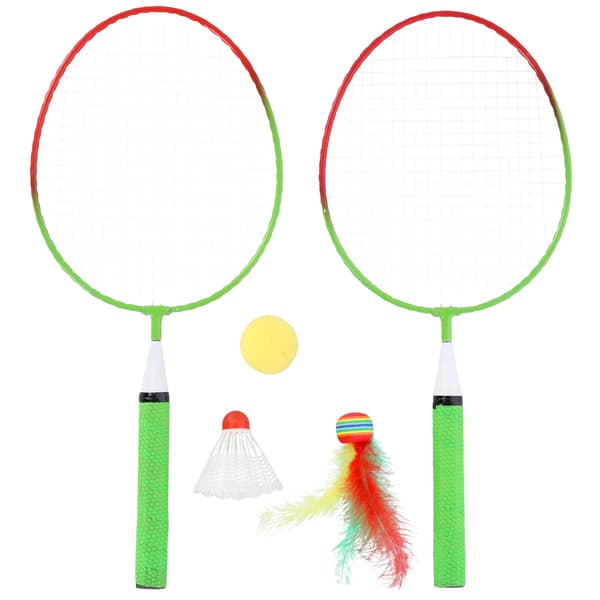 Badmintonset, 2 racketar + fjäderbollar + bollar, junior