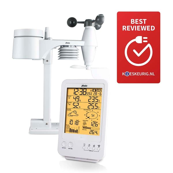 Professionell väderstation med trådlös sensor vit