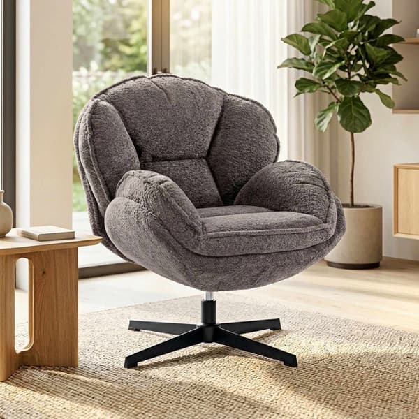 Wingback-samettinen nojatuoli 360 asteen kääntymisellä, harmaa