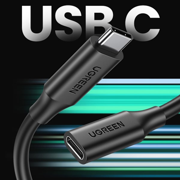 USB-C forlængerkabel 100W 10Gb/s 1m sort