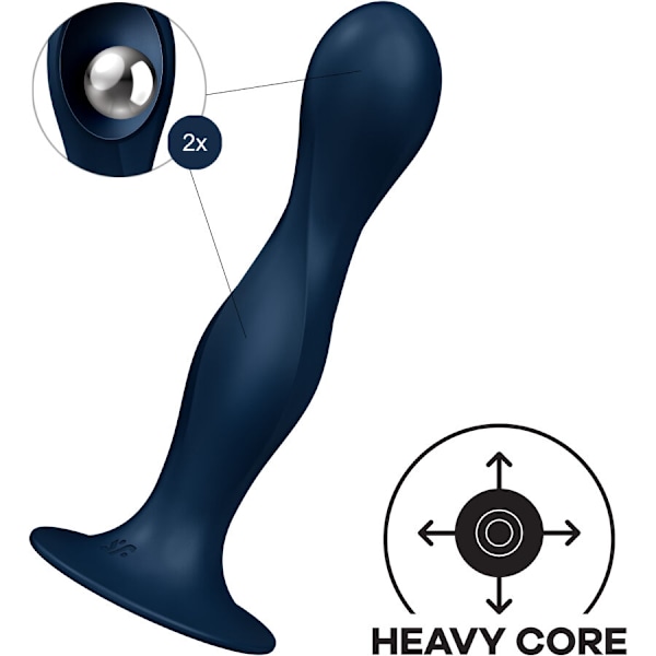 Satisfyer - Double Ball-R Silikon Dildo Blå
