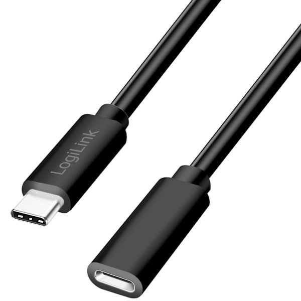 USB-C forlængerkabel, 60W, 3m, sort