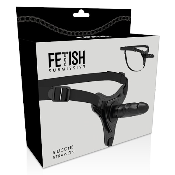 Fetish Submissive Harness - Realistisk svart silikon 15 Cm