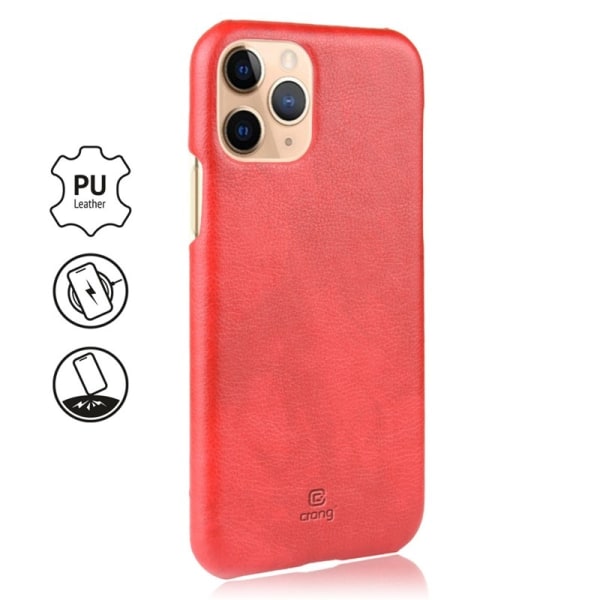 Crong Essential Cover - PU-läderfodral för iPhone 11 Pro Max (röd)