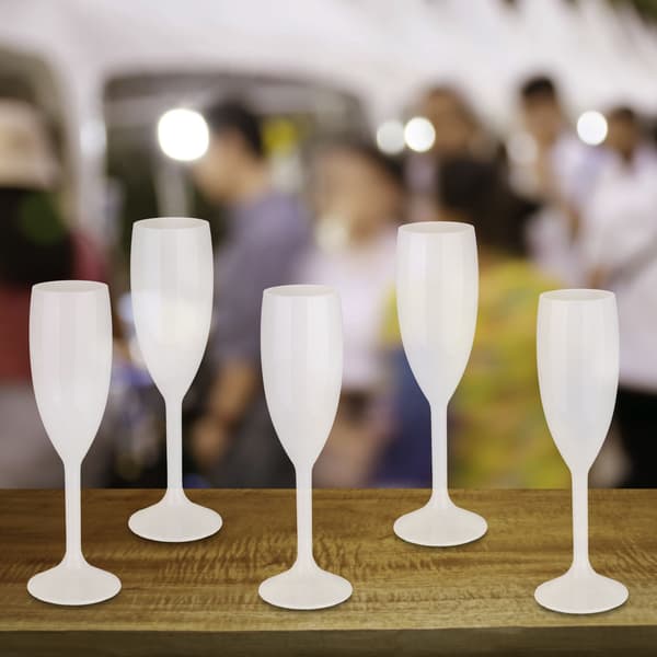 Plast champagneglas, sæt med 6 stk