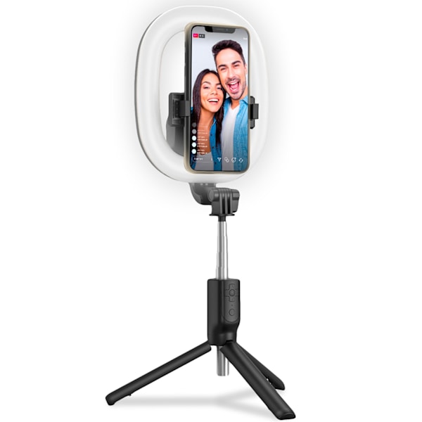 CLICKRINGBT Sormusvalo jalustalla/selfie-tikkulla