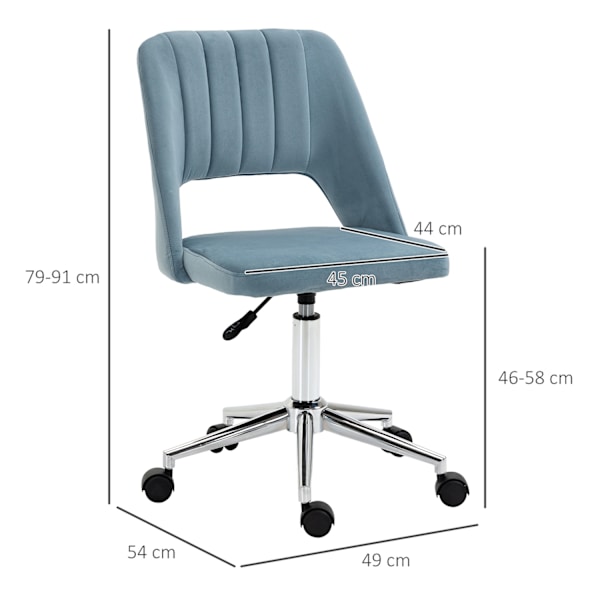 Kontorstol Drejestol Skrivebordsstol Højdejusterbar 360° Roterbar Kammusling Design Foam Velvet Polyester