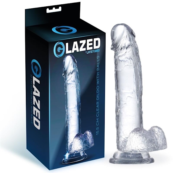 Realistisk dildo med testiklar Kristallmaterial 15,5 cm