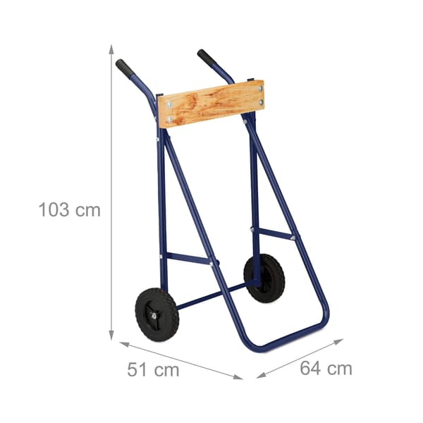 Perämoottoriteline terästä ja puuta
