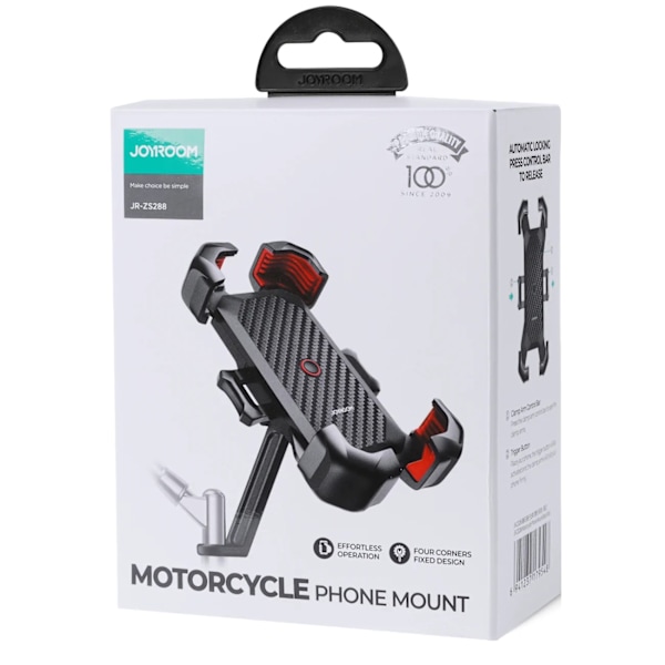Telefonhållare, motorcykel smartphone, svart styrhållare