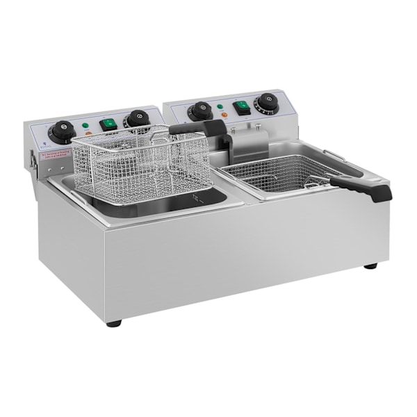 Elektrisk cateringfriture TIMER 230 V 2 x 3200W 2 x 10 L