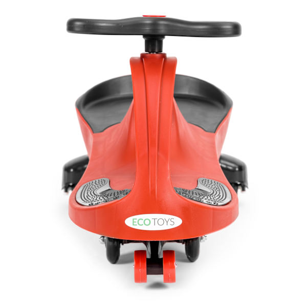 Vridle bil ride-on legetøj LED hjul røde ECOTOYS