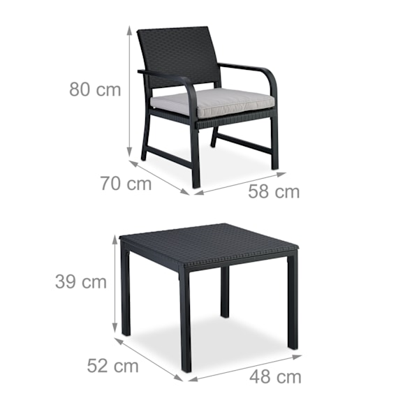 3-delt altanmøbelsæt i rattan look