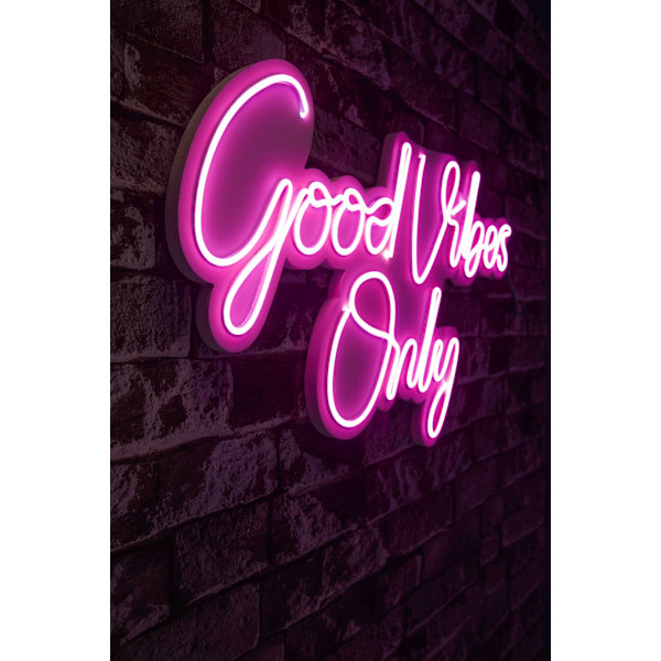 Dekorativ plast LED-belysning Good Vibes Only 2 - Rosa