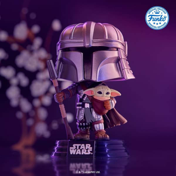 Mandalorian-figur med Grogu, eksklusivt Star Wars-samleobjekt