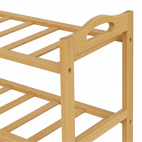 Bambuinen kenkäteline, 3 tasoa, tilaa 9 parille kenkiä
