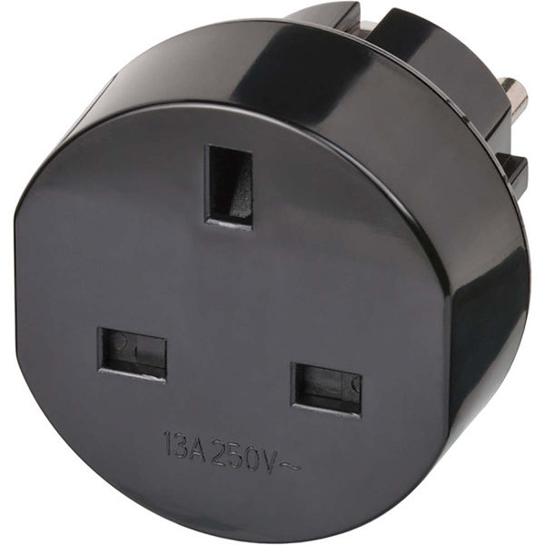 Rejseadapter GB-til-Europa Earthed