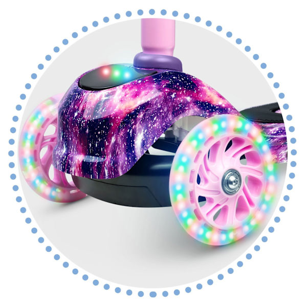 Sparkcykel för barnViktigaste egenskaperna:- Färgglad LED-belysning på hjulen, däcket och frontpanelen- Justerbar höjd på styret- Stora, s