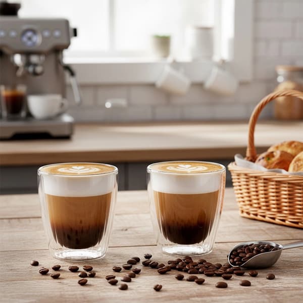Dubbelväggiga glas, 230 ml, set om 2 för kaffe och te