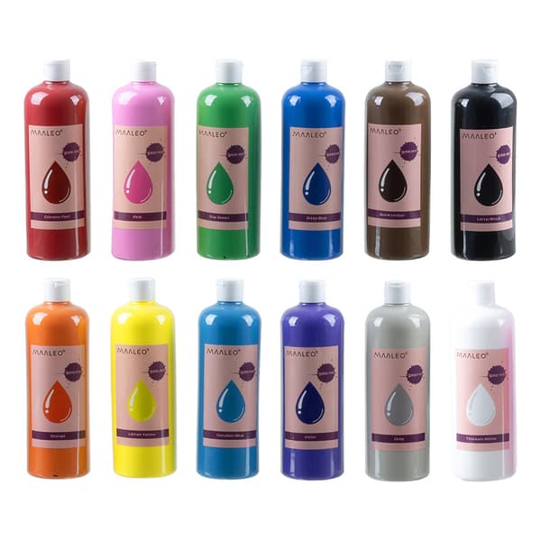 Posterfärgset – 12 färger, 500 ml styck