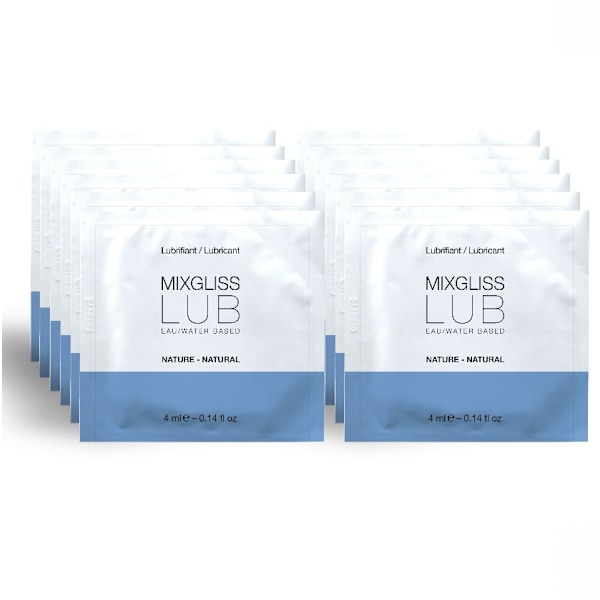 Mixgliss - Naturligt vandbaseret smøremiddel 12 Enkeltdosis 4 Ml