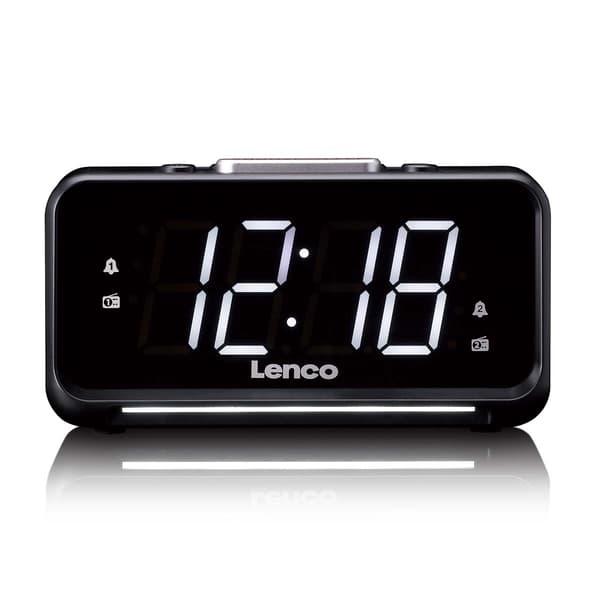 FM-clockradio med LED-display, natlys, USB-port
