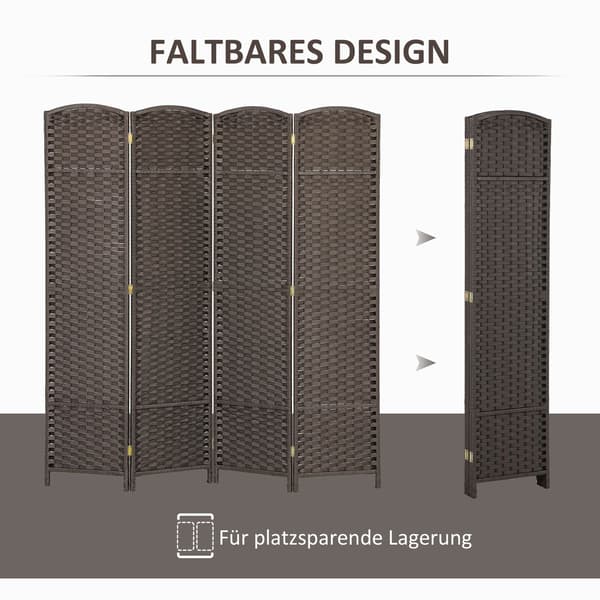 4-panels folde rumdeler, brun, polypropylen