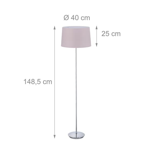Gulvlampe med stofskærm