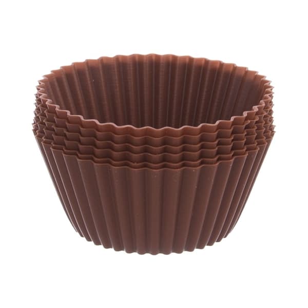 Seks silikoneforme til muffins - lette, fleksible, varmebestandige